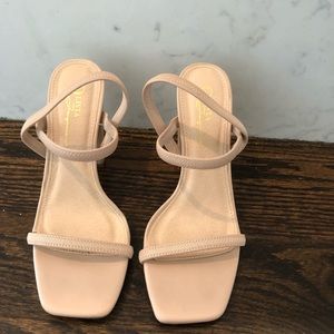 Nude strappy heel